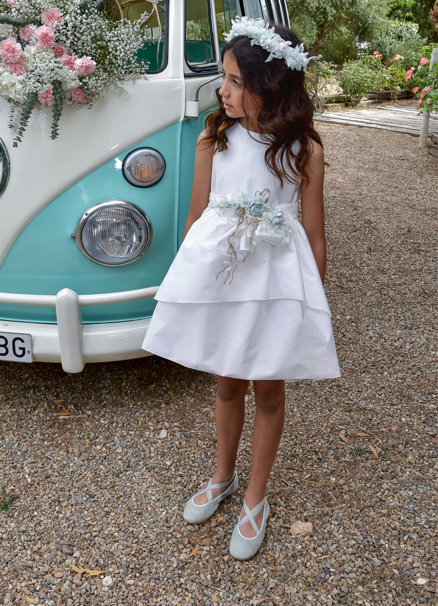 Vestido Tafeta Blanco Natural